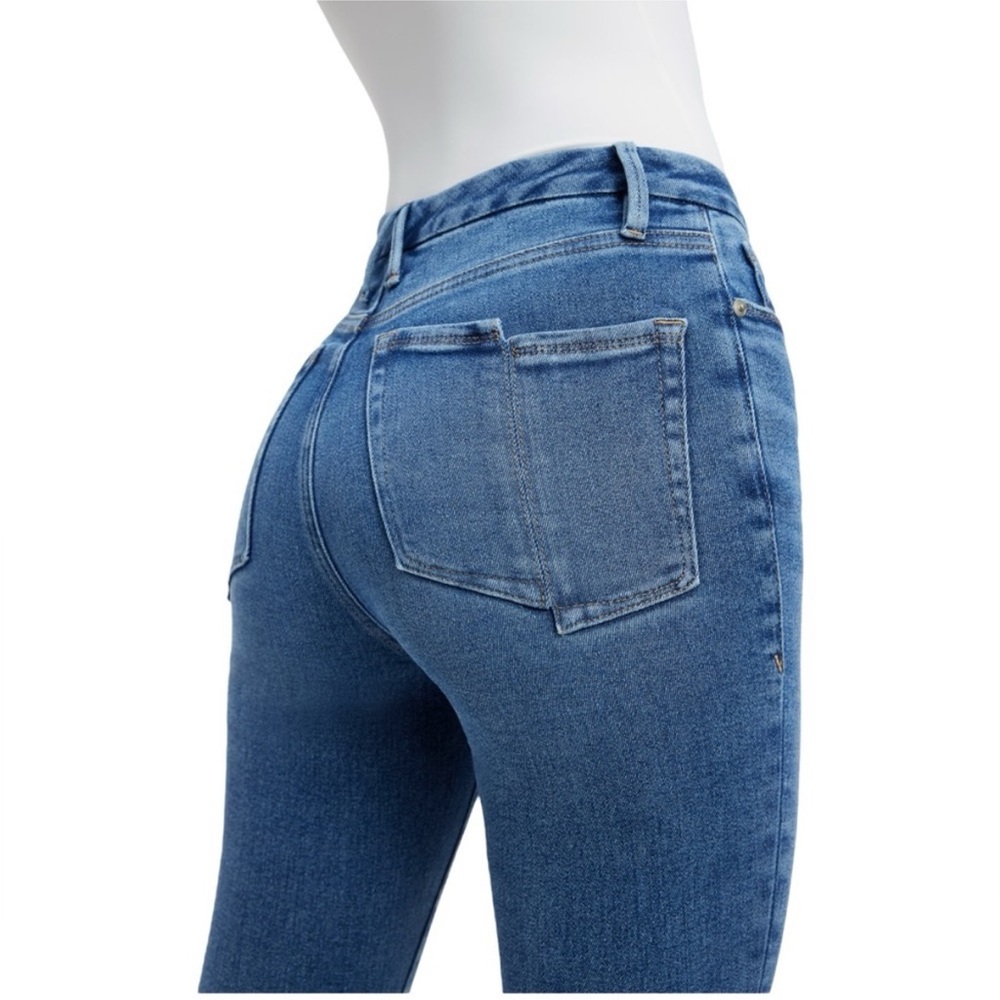 Good American Good Legs Straight Jeans Split Back Pockets Size 12
